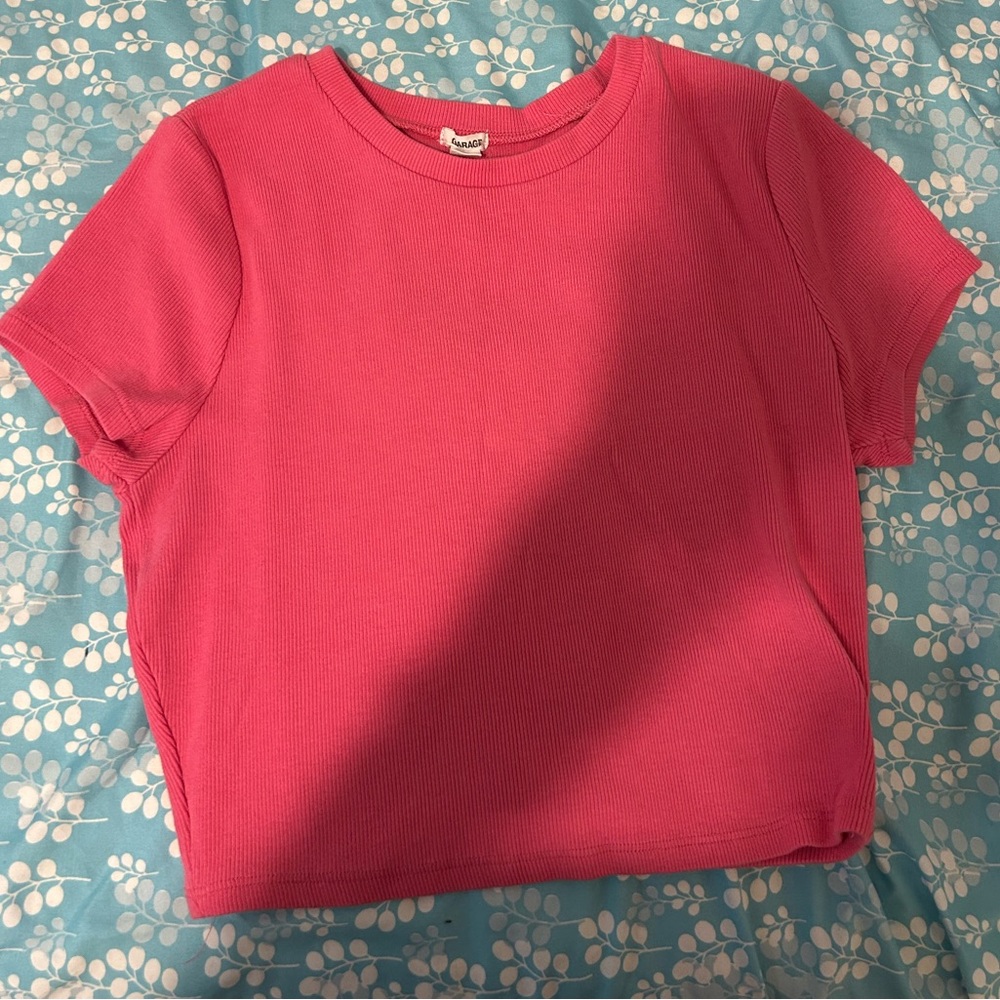 zara hot pink crop top